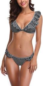 img 4 attached to SHEKINI Ruffles Flounce Swimsuit Bathing Women's Clothing for Swimsuits & Cover Ups
