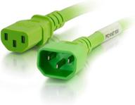 🔌 green 1ft c2g power cord, short power extension cord, 14 awg, 0.30m length, cables to go 17525 logo