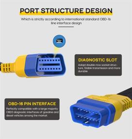 img 2 attached to Улучшите автомобильную диагностику OBD с помощью 🔌 автокабеля OBDII 16 Pin Extension (30CM) от AUTOOL