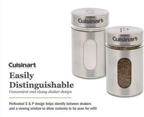 img 2 attached to 🧂 Cuisinart Salt and Pepper Shakers Set, 2.8 oz - Easy-fill Glass Shakers with Viewing Window - Ideal for Storing Salt, Pepper, Spices & Seasonings - Stainless Steel