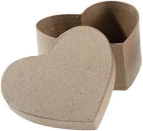 img 1 attached to Durable Darice Paper Mache Box Heart 6-Pack, 4-1/2 🎁 x 4-1/2 x 2 inch: Perfect for Crafts and Decor