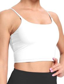 img 1 attached to 🏋️ HHUQ Women's Longline Sports Bra - Wirefree Padded, Medium Support Yoga Bra for Running and Workouts, Tank Tops