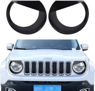 🐦 hooke road angry bird black headlight bezels cover for 2015-2017 jeep renegade logo