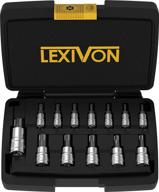 🔧 lexivon tamper-proof torx bit socket set, high-quality s2 alloy steel, 13-piece security star t8 - t60 set, improved storage case (lx-146) logo