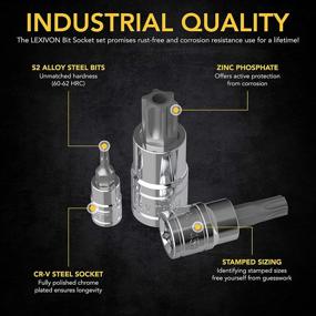 img 1 attached to 🔧 LEXIVON Tamper-Proof Torx Bit Socket Set, High-Quality S2 Alloy Steel, 13-Piece Security Star T8 - T60 Set, Improved Storage Case (LX-146)