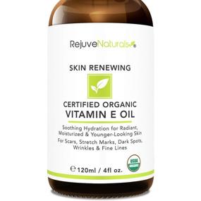 img 1 attached to Organic Vitamin E Oil - Large 4oz Bottle | Visibly Reduces Scars, Stretch Marks, Dark Spots & Wrinkles for Youthful & Hydrated Skin | Face & Body Moisturizer