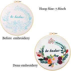 img 2 attached to 🌸 Embark on a Whimsical DIY Journey with the Louise Maelys Flower Wreath Cross Stitch Embroidery Kit for Adults