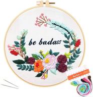 🌸 embark on a whimsical diy journey with the louise maelys flower wreath cross stitch embroidery kit for adults logo