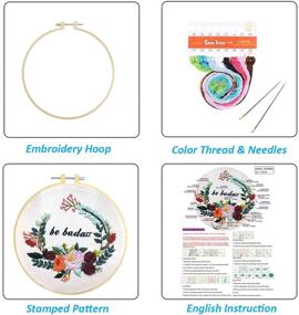 img 1 attached to 🌸 Embark on a Whimsical DIY Journey with the Louise Maelys Flower Wreath Cross Stitch Embroidery Kit for Adults