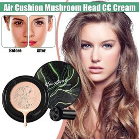 img 3 attached to Natural + Ivory White CC Cream Foundation, Mushroom Head Air Cushion, Moisturizing BB Cream, Lasting Nude Makeup, Waterproof Concealer – Suitable for All Skin Types, Controls Oil