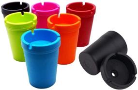 img 2 attached to 🚗 2 Pack Always23 Car Ashtray Set - Bucket Ashtray for Car Cup Holder, Extinguisher Ashtray and Butt Bucket Ashtray, Assorted Colors