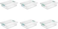 📦 sterilite 19638606 large clip box, 6-pack - clear with blue aquarium latches: organizational bliss! логотип