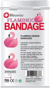 img 1 attached to 🦩 Collectible Tin of BioSwiss Novelty Bandages - Self-Adhesive Funny First Aid Bandages, Gag Gift (Flamingos)