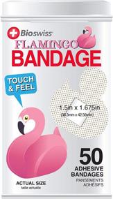 img 4 attached to 🦩 Collectible Tin of BioSwiss Novelty Bandages - Self-Adhesive Funny First Aid Bandages, Gag Gift (Flamingos)