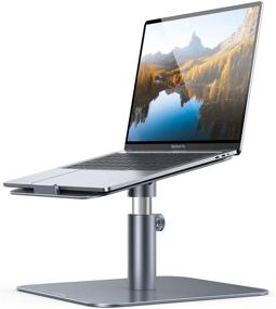 img 4 attached to Lamicall Adjustable Laptop Stand: Multi-Angle Ventilated Notebook 🖥️ Holder for MacBook Air, Dell XPS & More - Gray