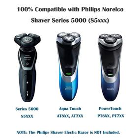 img 3 attached to 💡 3-Pack SH50/52 Replacement Heads for Philips Norelco Series 5000 Electric Shavers - Compatible with AquaTouch (S5xxx), PowerTouch (PT8xx, PT7xx) - Phillips Series 5000 Electric Shaver Heads