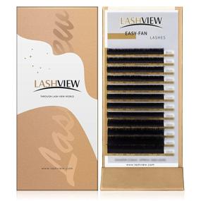 img 4 attached to LASHVIEW Volume Eyelash Extensions: Self Fanning Silk Auto-Fan Lashes for Professional Salon Use (C-0.07, 8-15mm)