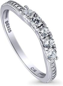 img 4 attached to 💍 Sophisticated Elegance: BERRICLE Sterling Zirconia Anniversary Eternity Women's Jewelry, Ideal for Weddings & Engagements