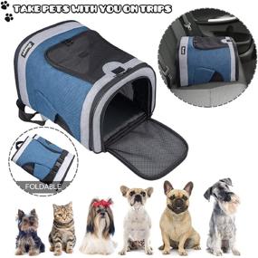 img 2 attached to JESPET Small Dog and Puppy Backpack Carrier - Ideal Soft Pet Carrier for Travel, Hiking, Walking, and Outdoor Activities with Family