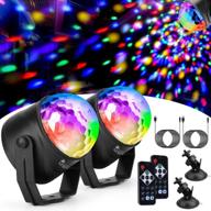 🎉 enhance the party atmosphere with 2 pack disco ball party lights: sound activated led strobe light, 7 color, remote control, usb plug - perfect for car, home, parties, birthdays, weddings, dance clubs and more! логотип