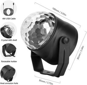 img 1 attached to 🎉 Enhance the Party Atmosphere with 2 Pack Disco Ball Party Lights: Sound Activated LED Strobe Light, 7 Color, Remote Control, USB Plug - Perfect for Car, Home, Parties, Birthdays, Weddings, Dance Clubs and More!