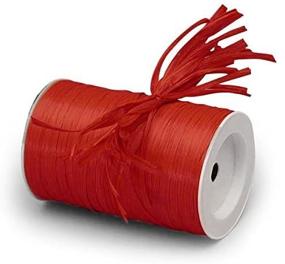 img 4 attached to 🎁 Красная матовая лента из рафии от Paper Mart - идеально подходит для упаковки подарков на праздники и ремесла, 1/4 дюйма х 100 ярдов