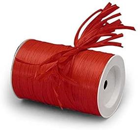 img 3 attached to 🎁 Красная матовая лента из рафии от Paper Mart - идеально подходит для упаковки подарков на праздники и ремесла, 1/4 дюйма х 100 ярдов