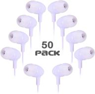 🎧 wholesale bulk earbuds headphones - durable 50 pack for classrooms, schools & teens (white)" logo