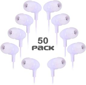 img 4 attached to 🎧 Wholesale Bulk Earbuds Headphones - Durable 50 Pack for Classrooms, Schools & Teens (White)"