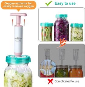 img 1 attached to AIEVE Fermentation Lids - 6 Pack Mason Jar Fermenting Lids with Extractor Pump and Sauerkraut 🍆 Pounder - Fermenter Lids Fermentation Kit for Wide Mouth Mason Jars, Perfect for Making Sauerkraut, Kimchi, Pickles