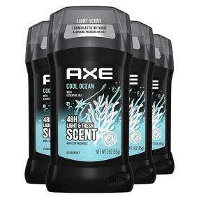 img 4 attached to AXE Aluminum-Free Deodorant for Men With Essential Oils - Cool Ocean Scent | 48 Hour Protection | 3 oz, Pack of 4