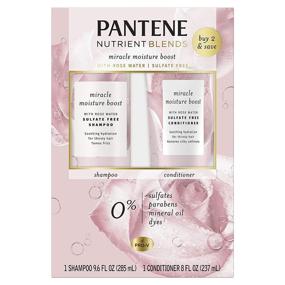 img 4 attached to 🌹 Pantene Nutrient Blends Rose Water Shampoo & Conditioner Dual Pack - Moisture-Boosting Formula for Dry Hair, Sulfate-Free