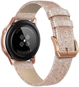 img 3 attached to 🌟 Настоящий кожаный ремешок SWEES для Samsung Galaxy Watch 3 41mm/Galaxy Watch Active 40mm/Active 2 44mm/Galaxy Watch 42mm - тонкие заменяемые ремешки для женщин и мужчин - блестящий розовое золото - 20 мм