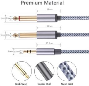 img 2 attached to 🎧 6FT 3,5 мм 1/8" TRS к двойному 6,35 мм 1/4" TS Моно Y-разветвительный кабель, стерео аудио-кордон с позолоченным разъемом - совместим с iPhone, iPod, ноутбуком, мультимедийными колонками и домашней стереосистемой.