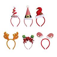 🎄 christmas headbands 6-pack - festive holiday party accessories, photobooth props & decorations, 6 assorted designs: reindeer antler, elf hat, santa hat, for adults logo