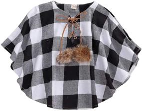 img 4 attached to 👚 Sophisticated Style for Toddlers: Button Buffalo Sleeve Flannel Girls' Clothing