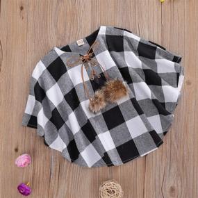 img 3 attached to 👚 Sophisticated Style for Toddlers: Button Buffalo Sleeve Flannel Girls' Clothing