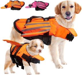 img 4 attached to 🐾 Reflective Dog Life Vest for Outdoor Summer: Coppthinktu Dog Life Jacket with Cute Angel Wing Design and Rescue Handle Ring - Adjustable Pet Safety Vest for Small to Medium Dogs