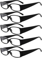 eyekepper 5 pairs women's reading glasses +1.50 black frame eyeglasses for reading logo