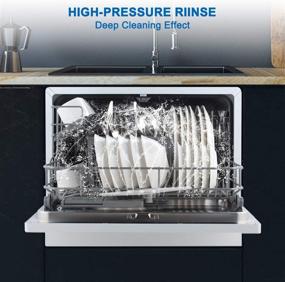 img 2 attached to Gasland Chef DW106W Compact Countertop Dishwasher with 6 Place Setting Rack & Silverware Basket, Stainless Steel Interior - Ideal for Apartments, Dorms, RVs, and Boats
