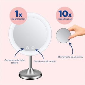 img 2 attached to Conair Unbound Rechargeable LED Lighted Vanity Makeup Mirror with 10x Spot Magnification in Satin Nickel Finish