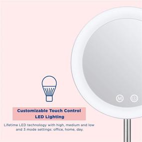 img 1 attached to Conair Unbound Rechargeable LED Lighted Vanity Makeup Mirror with 10x Spot Magnification in Satin Nickel Finish