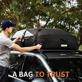 img 3 attached to 🚗 MIDABAO Waterproof Car Roof Top Carrier - Easy to Install, Thickened 20 Cubic Feet Car Cargo Roof Bag with Wide Straps