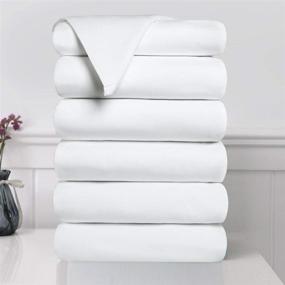 img 4 attached to EDILLY Flat Sheets (6 Pack) - Twin Size White, Super Soft Brushed Microfiber Bedding Sheets, Ideal for Home, Salons, and Hotel Use