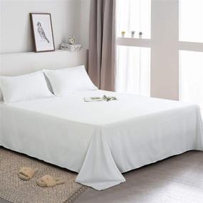 img 3 attached to EDILLY Flat Sheets (6 Pack) - Twin Size White, Super Soft Brushed Microfiber Bedding Sheets, Ideal for Home, Salons, and Hotel Use