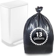 🗑️ 200 count primode heavy duty garbage bags, 13 gallon black tall kitchen trash bags, 24” x 31”, made in the usa logo