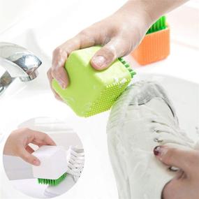 img 1 attached to 🧺 Efficient Dual-Use Silicone Laundry Brush Set for Clothes, Underwear, and Shoes