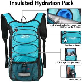 img 2 attached to 🎒 Lunidry Insulated Hydration Pack Backpack: 3L BPA-Free Water Bladder, Leak-Proof & Cool for 5 Hours. Ideal for Hiking, Running, Cycling, Hunting & Climbing