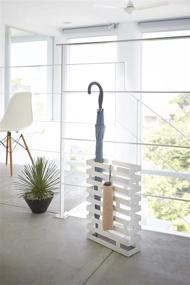 img 2 attached to White Finish Wide Modern Umbrella Rack - Hang or Stand
