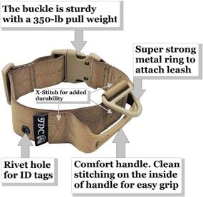 img 2 attached to 🐶 FDC Heavy-Duty Tactical Dog Collar with Handle - 1.5" Width Training Collar for Military Army, TAG Hole - Sizes M, L, XL, XXL